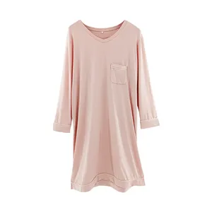 New Fashion Soft Women's Pajamas And Nightgowns Long Sleeves Breathable Woman Sleepwear Nightdress