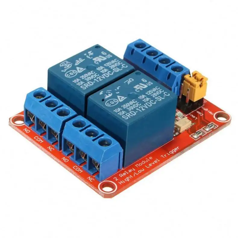 12V 2 Channel Relay Module with HighandLow Voltage Trigger Solered with Terminal Block