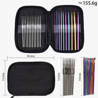 Lot de 22 Crochets en Aluminium et Outils de Tricot pour Aiguilles à Pull en Métal