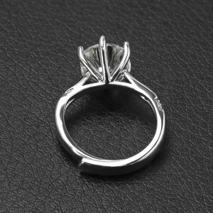 Bague de fiançailles et de mariage solitaire en moissanite taille ronde 3 carats D VVS1 réglable plaquée or 18 carats pour femme – Vente en gros - Product Image 4