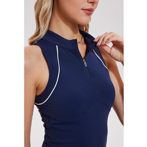 <span class=keywords><strong>Vestido</strong></span> de Tenis para <span class=keywords><strong>Mujer</strong></span>, Tallas Grandes S-3XL, con Contraste de Color, Shorts Integrados, Cierre Frontal, Sin Mangas, para Golf, Pickleball, Bádminton - Product Image 5