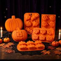 Moule à gâteau en silicone en forme de grande citrouille d'Halloween, moule à pâtisserie unique en forme de Jack-o'-lantern pour gâteau, chocolat, gelée