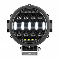 Phare de travail LED rond 7 pouces, combiné spot et flood, 12V 24V, étanche IP67 pour camion, SUV, VTT, UTV, 4x4, tout-terrain