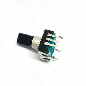 Código de áudio rotativo E12 de melhor qualidade de fábrica, amostras grátis, 12 mm com interruptor de eixo isolado