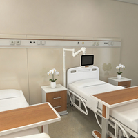 Moniteur médical d'installation hospitalière à bras long, orientable à 90 degrés, en alliage d'aluminium blanc, réglable en hauteur