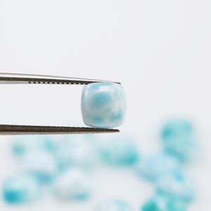 <span class=keywords><strong>Larimar</strong></span> naturale <span class=keywords><strong>pietra</strong></span> sciolta-quadrato/paffuto quadrato 8x8mm Cabochon, colore brillante e chiaro modello di tartaruga - Product Image 6