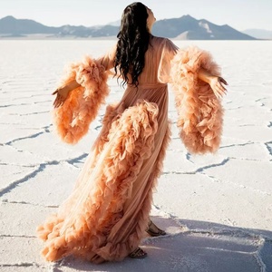 Robe <span class=keywords><strong>de</strong></span> maternité en maille fine, robe <span class=keywords><strong>de</strong></span> chambre sexy, robe longue pour séance photo, vêtements <span class=keywords><strong>de</strong></span> studio, robe <span class=keywords><strong>de</strong></span> maternité sexy haut <span class=keywords><strong>de</strong></span> gamme pour défilé - Product Image 1