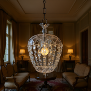 Luminaire suspendu en cristal, forme de bol rond, base E14, ampoule à incandescence, éclairage intérieur pour salon - Product Image 2