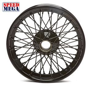 Two Line Laced Black Wire <b>Wheel</b> 19 Inch 3.62J Wide 60 Spokes Center <b>Lock</b> 42mm Hub for Riley Pre War Classic Restoration - Product Image 2
