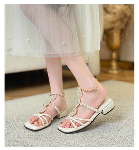 2026 New Arrival Ladies French Roman Sandals Open <b>Toe</b> Cloud Feel Flat Chunky Heel Fairy Style Summer Outdoor Casual Footwear - Product Image 6