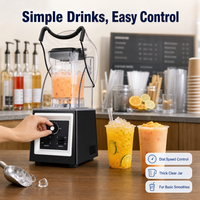 Blender Komersial Anti Bising dengan Pengatur Kecepatan Manual, Wadah Tebal, Penghancur Es Buah Beku untuk Penggunaan di Kedai Kopi