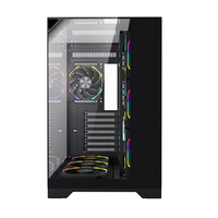 Gaming PC Tower Case ATX Mid Tower Computer Case with RGB Fans Tempered Glass High Airflow Design