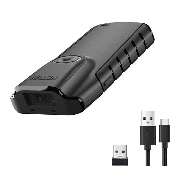Blue-tooth 2D Barcode Scanner Back Clip, Wireless QR Code Reader for Smartphone & Tablet, Portable Handheld BarCode Scanner Comp