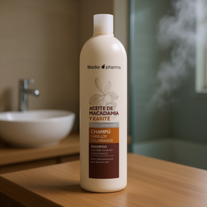 Champú Thader Pharma con aceite de macadamia y manteca de karité para cabello teñido, seco y dañado - Product Image 3