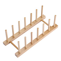 Égouttoir de cuisine vertical en bambou pour bols, couvercles de casseroles, planches à découper, ustensiles, couverts et assiettes, écologique
