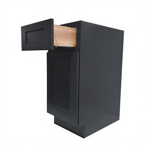 Gabinetes de madera populares de la coctelera del grafito del mercado de América al por mayor 15 "W X 34,5" H X 24 "D Gabinetes bajos de la puerta y del cajón para la cocina - Product Image 1