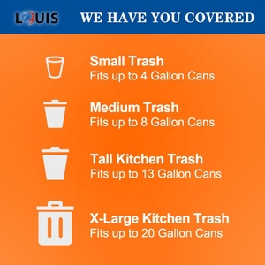 Louis công nghiệp cường độ cao nhà thầu Jumbo nhiệm vụ nặng nề không thấm nước có thể lót <span class=keywords><strong>HDPE</strong></span> rác 55-60 gallon đen thùng rác Túi - Product Image 4