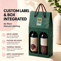 Lot de 3 boîtes en carton pour vin, whisky et bière, avec étiquettes anti-contrefaçon, emballage écologique personnalisé, logo OEM, impression offset
