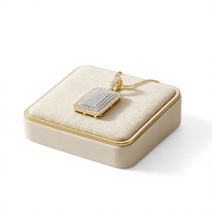 Trendy Custom Hip Hop Jewelry Unique Design Iced 14K Solid <b>Gold</b> Pillow Square Pendants Moissanite Diamond Necklace Charms Gifts - Product Image 1