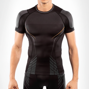 Rashguard de Jiu-Jitsu personnalisé de haute qualité en gros, uni, imprimé, manches courtes, MMA pour hommes, Rashguard sublimé BJJ - Product Image 1