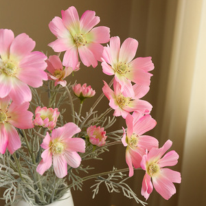 High Quality Flocking Simulation Chamomile <strong>Cosmos</strong> Wedding Auditorium Home Dining Table Decoration Floriculture Ornaments Silk - Product Image 4