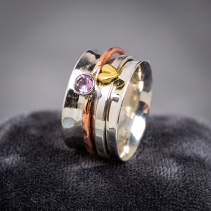 Amethyst Gemstone <b>Ring</b> 925 Sterling <b>Silver</b> Antique Solid <b>Silver</b> Natural Healing Stone Wedding Customizable for <b>Men</b> Women - Product Image 2