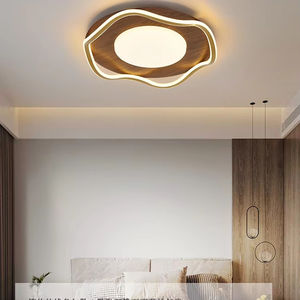 Новый китайский потолочный светильник с деревянным зерном, простой, высокая яркость, светодиодный потолочный светильник для спальни, грецкий орех, освещение для Кабинета - Product Image 5