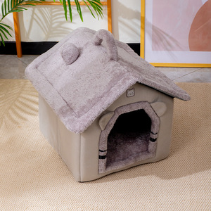 Exklusives Luxus-Hundebett, faltbar, abnehmbar, für kleine Hunde, extra groß für mittelgroße Katzen, waschbar, Haustierhaus für alle Jahreszeiten, abnehmbare Abdeckung - Product Image 5