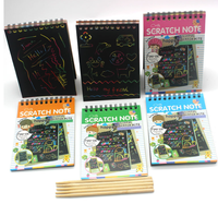 Kit kertas goresan pelangi DIY, Set mainan menggambar ajaib murah untuk anak usia 2 hingga 4 dan 5 hingga 7 tahun