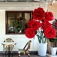 Rose artificielle géante réaliste en EVA pour décorations de mariage et de remise de diplôme, idéale pour les vitrines de centres commerciaux et l'aménagement des magasins