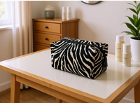 Pochette cosmétique légère en polyester à motif zèbre, tendance, lavable, trousse de toilette imperméable avec fermeture éclair pour rouge à lèvres