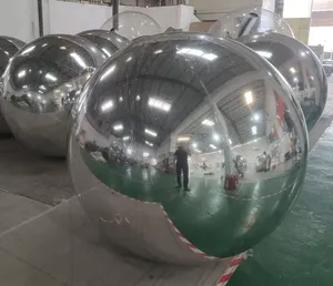 Bola metalik tiup besar raksasa warna-warni bola cermin disko laser bersinar balon cermin tiup untuk dekorasi