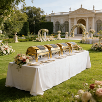 Plat de service multifonction en acier inoxydable pour hôtels et traiteurs, chauffe-plats de mariage, ensemble de buffet, chafing dish