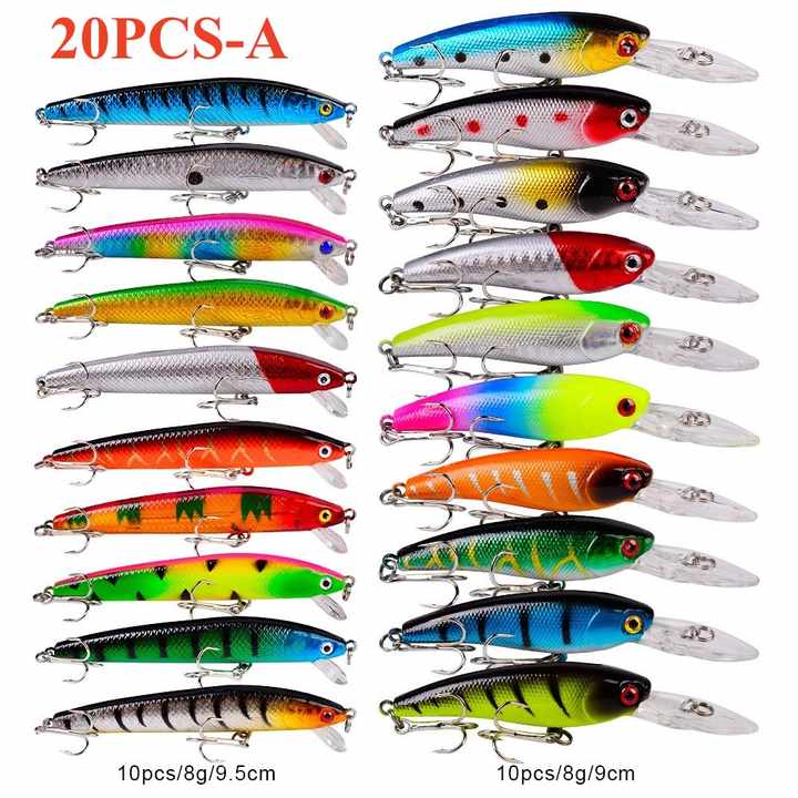 Minnow Baits – Kit Wobbler Crankbaits Da 5 Pezzi, 6,5 Cm, 4 G – Esca Artificiale Per Pesca Alla Trota