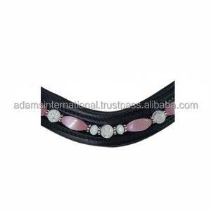 Cuir Adams International Horse Brow Band de haute qualité avec fabricant de grossiste décoratif en cristal Bling - Product Image 1