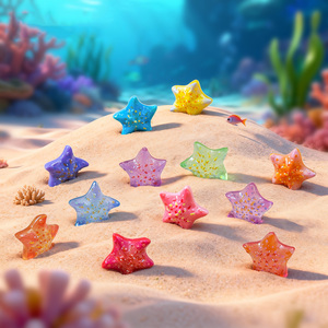 Figurines de mini étoiles de mer lumineuses en résine, ornements miniatures qui brillent dans le noir pour micro-paysages, jardins féériques et décorations d'aquariums - Product Image 2