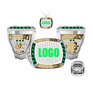 Anillos de Campeonato de Béisbol Personalizados para Jóvenes, Chapados en Oro Rosa, Aleación de Zinc con Diseño de Corazón de Cristal y Diamantes de Imitación - Product Image 1