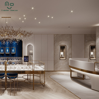 Vitrine de présentation de bijoux en bois de luxe, robuste, écologique, détachable, avec éclairage LED et miroir intégré