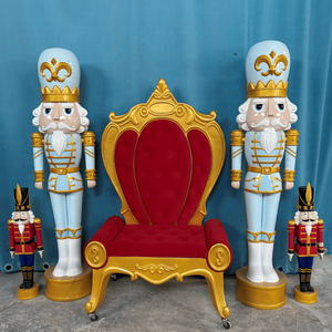 Escultura de <span class=keywords><strong>Cascanueces</strong></span> Azul Pastel, Estatua de <span class=keywords><strong>Cascanueces</strong></span> Grande de Fibra de Vidrio, Soldado Real para Decoración Navideña de Ventanas - Product Image 4