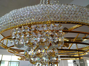 <span class=keywords><strong>4</strong></span> couches de luxe longue pendaison lumière escalier Amérique vintage lustre boule de cristal lampe - Product Image 4