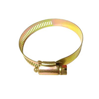 Collier de serrage robuste jaune en acier inoxydable et acier au carbone, réglable avec boulon fendu, pour raccordement de tuyaux