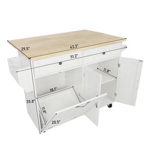 Chariot moderne en bois pour micro-ondes, étagère, salle à manger, rangement, îlot de cuisine, chariot avec roue - Product Image 6