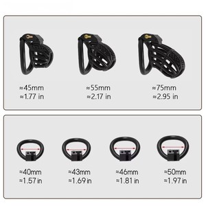 Jaula de castidad con anillo de bloqueo de panal de <span class=keywords><strong>PET</strong></span> para jaula de gallo para mascotas masculinas, juguetes para adultos, anillo bloqueable - Product Image 5