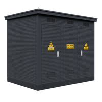 Unité de distribution d'énergie industrielle urbaine préfabriquée compacte à trois postes de transformation 630 kVA/800 kVA pour extérieur
