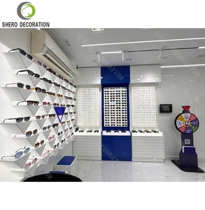Modern Optical Shop Furniture Custom <b>White</b> Wall Mounted Optical <b>Display</b> <b>Cabinet</b> With Lighting For Luxury Eyewear Showcase - Product Image 5
