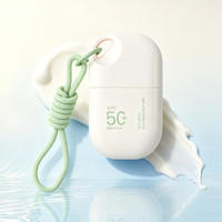 Flacon de crème solaire en HDPE de 40 ml avec cordon, conteneur en plastique souple portable pour crème UV de voyage