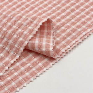 Fil tissé teint pour enfant 225gsm, <span class=keywords><strong>tissu</strong></span> jacquard en poly viscose, rayonne, <span class=keywords><strong>blanc</strong></span>, <span class=keywords><strong>rose</strong></span>, à carreaux multiples - Product Image 3