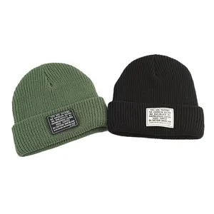 Custom Muts Beanie Met Geweven Label Patch