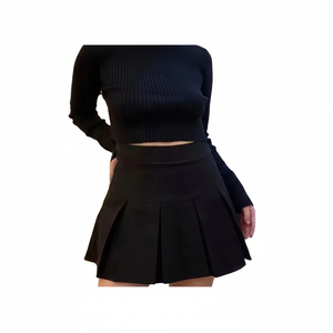 Falda plisada gris Vintage de algodón para mujer, minifaldas Kawaii de cintura alta, uniforme escolar de moda coreana, ropa de calle Harajuku para primavera - Product Image 1