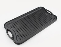 Plaque de cuisson double face en fonte pour barbecue, grill de cuisine à surface plane